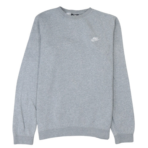 Nike Men Grey Crew Neck Regular Fit Fleece Sweatshirt M