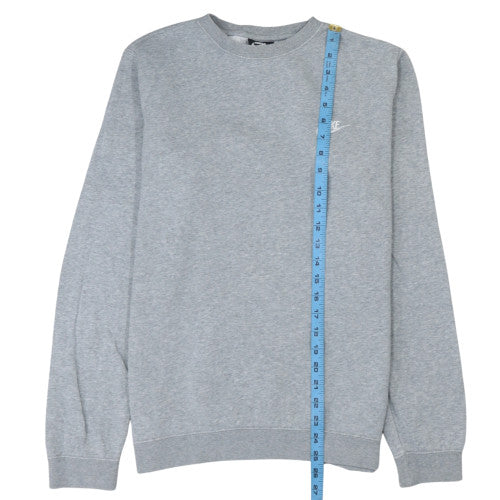 Nike Men Grey Crew Neck Regular Fit Fleece Sweatshirt M