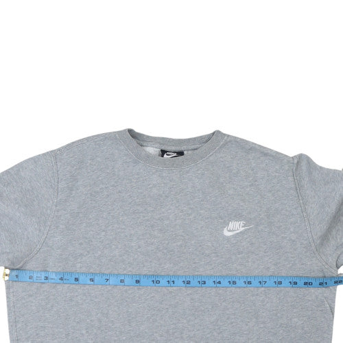 Nike Men Grey Crew Neck Regular Fit Fleece Sweatshirt M