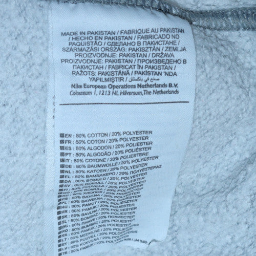 Nike Men Grey Crew Neck Regular Fit Fleece Sweatshirt M