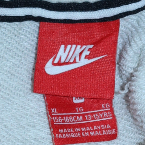 Nike Boys Grey Full Zip Hoodie Size 13-15 Years Fleece Sweatshirt