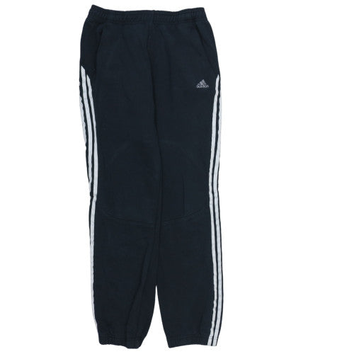 Adidas Boys Black Track Pants 10 Years Elastic Waist Pockets Joggers