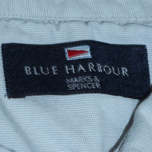 Marks and Spencer Blue Harbour Men's Blue XL Collared Pullover Sweatshirt