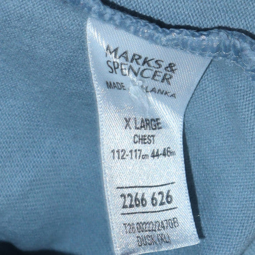 Marks and Spencer Blue Harbour Men's Blue XL Collared Pullover Sweatshirt