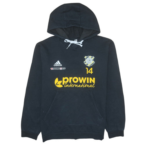 Adidas Men’s Black Pullover Hoodie L Sports Graphic Fleece Sweatshirt