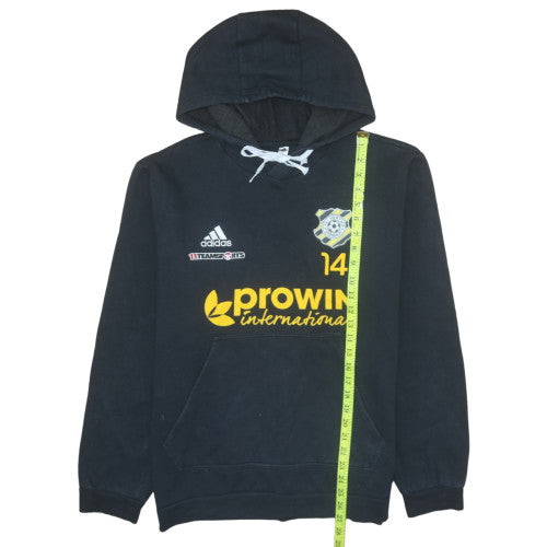 Adidas Men’s Black Pullover Hoodie L Sports Graphic Fleece Sweatshirt