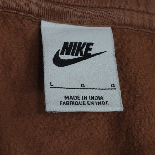 Nike Men's Brown Pullover Hoodie L Regular Fit Fleece