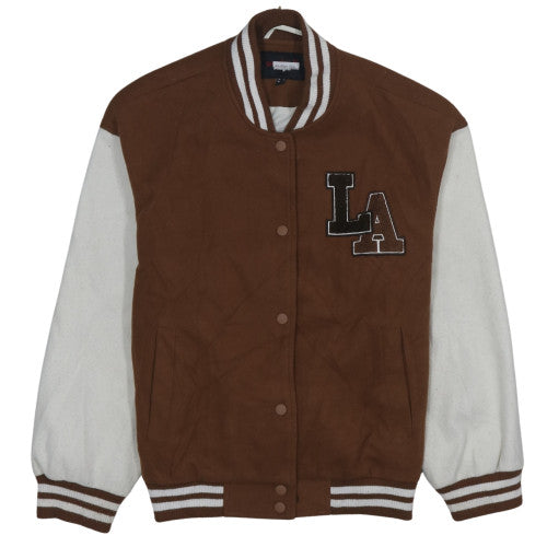 Jennyfer Women's Brown Varsity Jacket Size S LA College Style