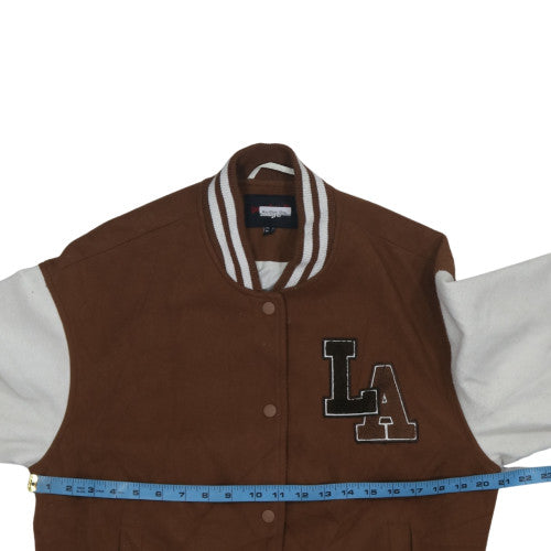 Jennyfer Women's Brown Varsity Jacket Size S LA College Style