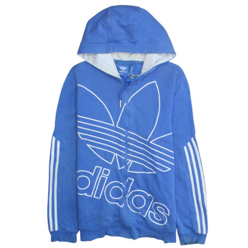 Adidas Mens Blue Full Zip Hoodie M Hooded Sweatshirt