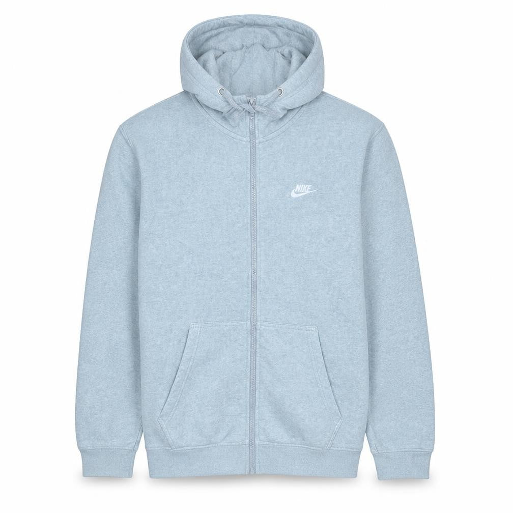 Nike Men's Grey Full Zip Hoodie M Regular Fit Fleece Sweatshirt