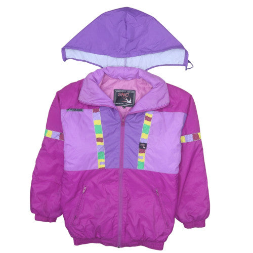 SNC Girls Pink Colourblock Hooded Puffer Ski Jacket 14 Years Winter Coat