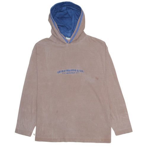 Levi's Men's Brown Pullover Hoodie XL Vintage Logo Cotton Sweatshirt