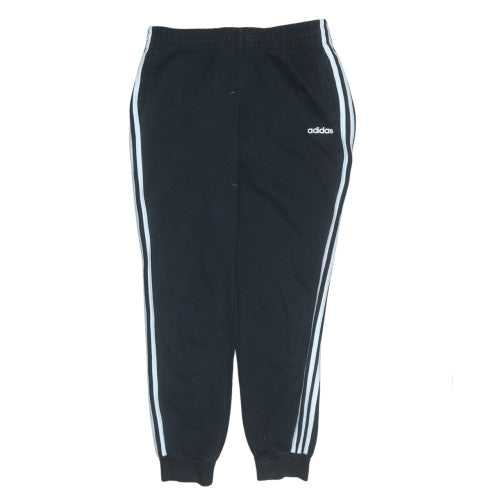 Adidas Womens Black M 12-14 Jogger Track Pants Elastic Waist