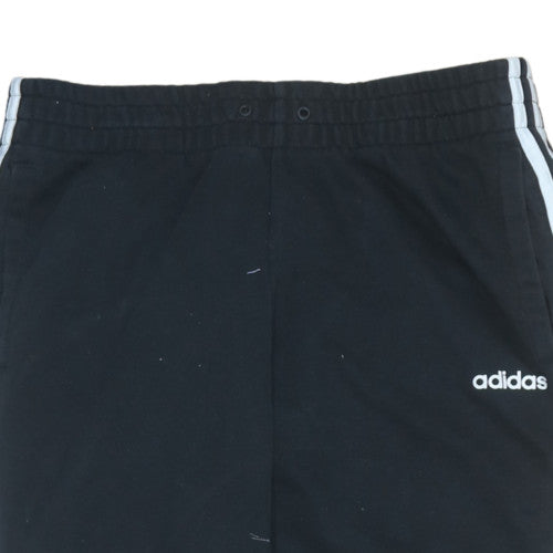 Adidas Womens Black M 12-14 Jogger Track Pants Elastic Waist