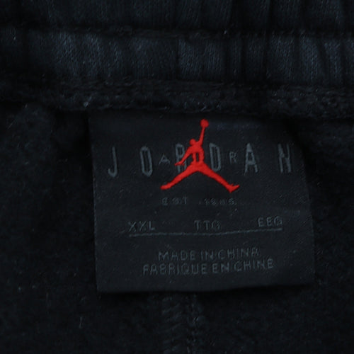 Jordan Men's Black 2XL Fleece Sweatpants with Drawstring Waist