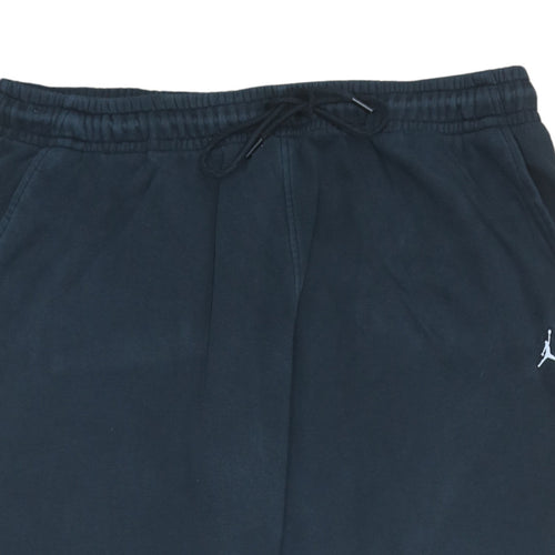 Jordan Men's Black 2XL Fleece Sweatpants with Drawstring Waist