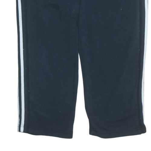 Adidas Men Black S Track Pants Fleece Regular Fit Side Stripe