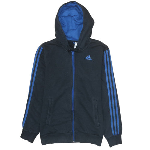 Adidas Men's Black & Blue Full Zip Hoodie Small Classic Style