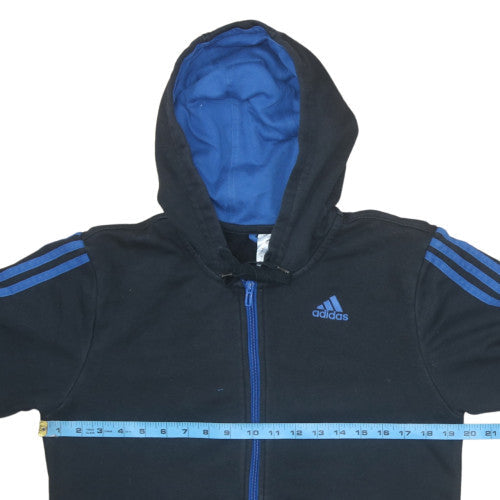 Adidas Men's Black & Blue Full Zip Hoodie Small Classic Style