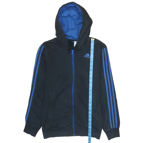 Adidas Men's Black & Blue Full Zip Hoodie Small Classic Style