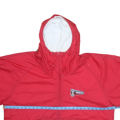 Tri-Mountain Men's Red 3XL Hooded Anorak Jacket