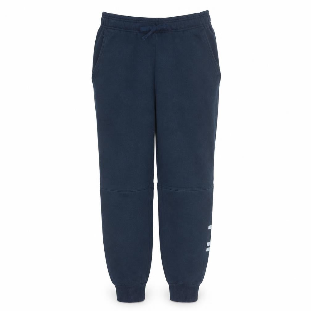Front view of Adidas women’s blue jogger sweatpants, size S, cotton blend activewear
