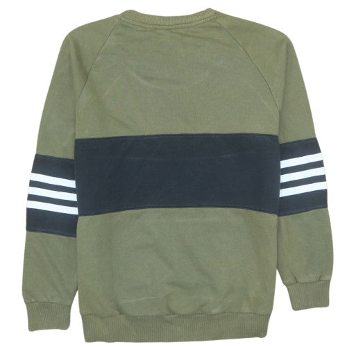 Adidas Women’s Khaki Crew Neck Sweatshirt Size 6 XS Logo Print