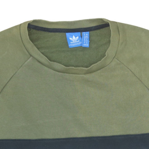 Adidas Women’s Khaki Crew Neck Sweatshirt Size 6 XS Logo Print