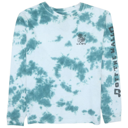 Vans Women's Blue Tie-Dye Long Sleeve Cotton Crew Neck T-Shirt M