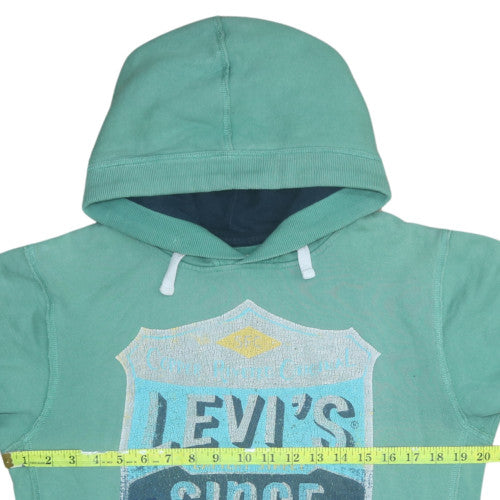 Levi's Womens Green Pullover Hoodie Cotton Size 16 Graphic Print