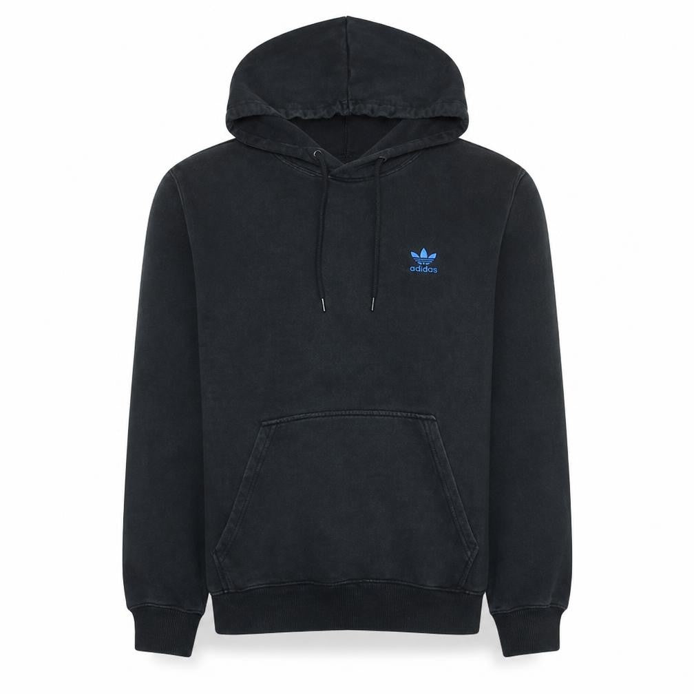Front view of Adidas Men's Black Pullover Hoodie Small Fleece Sportswear
