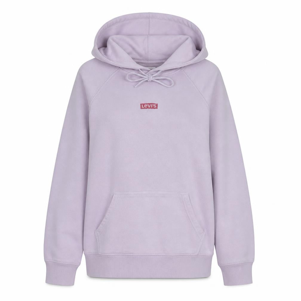Front view of Levi's Women’s Pink Pullover Hoodie Small Cotton Blend Casual