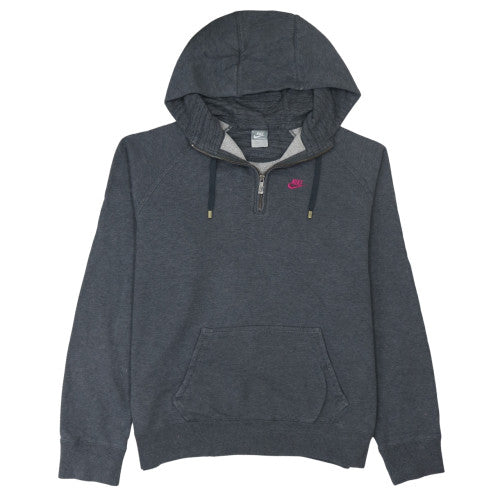 Nike Womens Charcoal Grey XL 1/4 Zip Hooded Pullover Sweatshirt