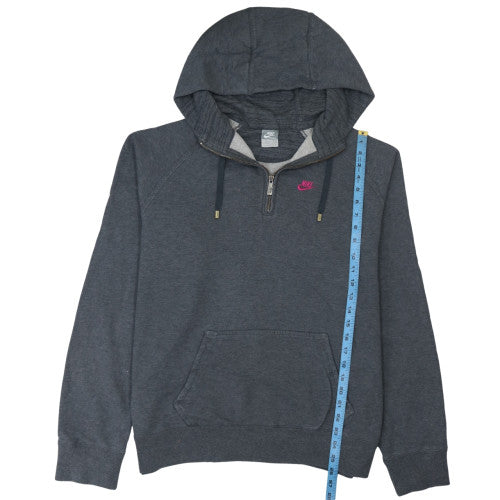 Nike Womens Charcoal Grey XL 1/4 Zip Hooded Pullover Sweatshirt