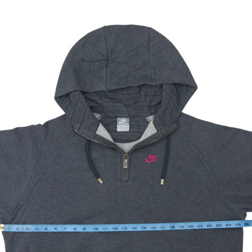 Nike Womens Charcoal Grey XL 1/4 Zip Hooded Pullover Sweatshirt