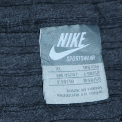 Nike Womens Charcoal Grey XL 1/4 Zip Hooded Pullover Sweatshirt