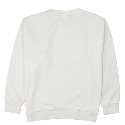 Disney Women Ivory Christmas Sweatshirt M Mickey Mouse Glitter Pullover