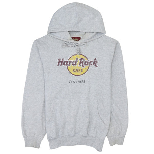 Hard Rock Cafe Men's Grey Pullover Hoodie Large Tenerife Logo