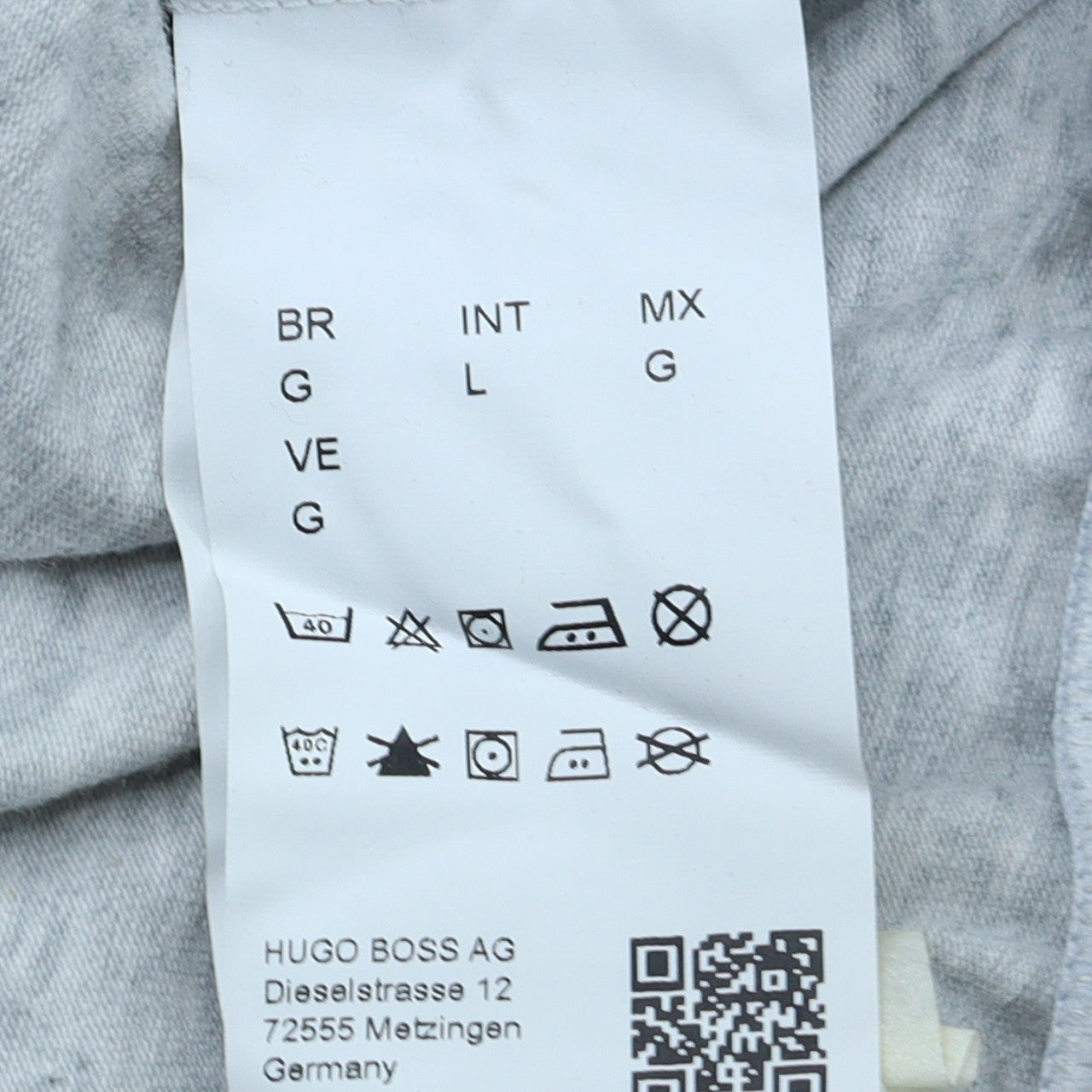 Hugo Boss Men Grey Full Zip Hoodie Size L Cotton Regular Fit