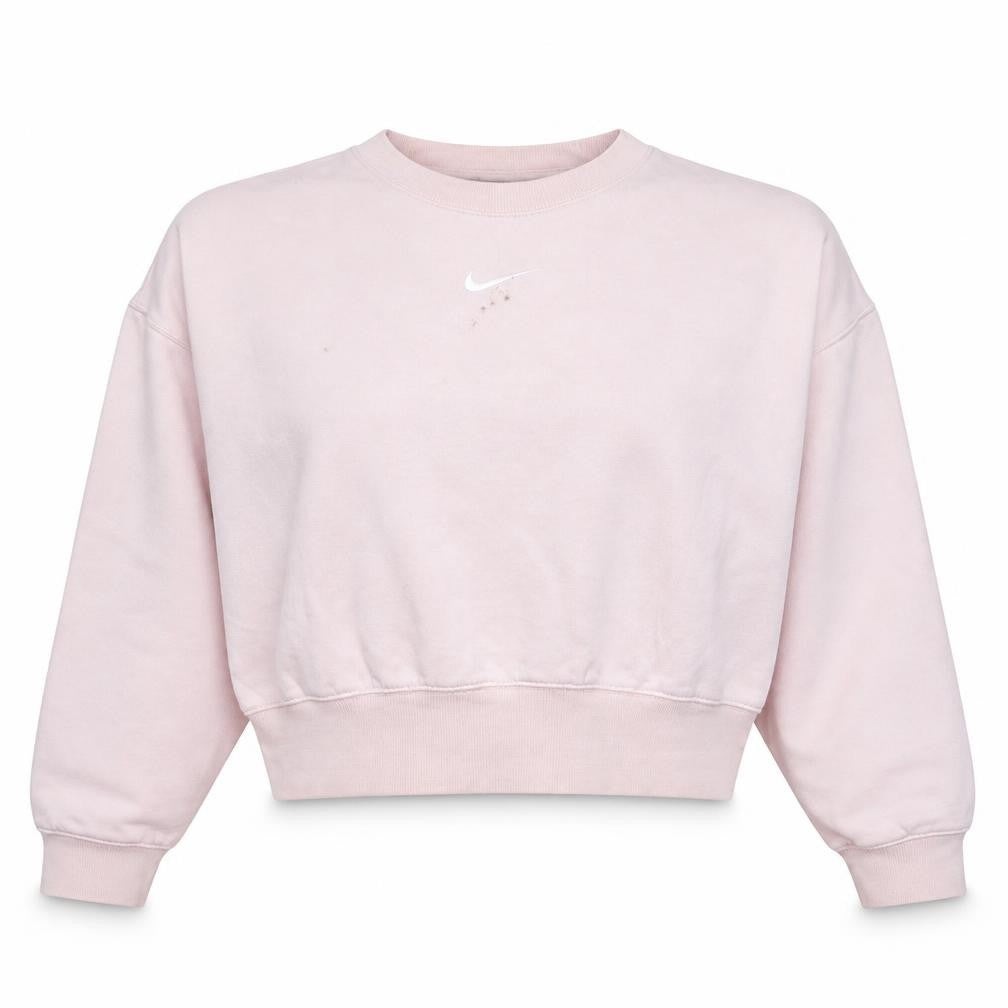 Front view of Nike Women's Pink Crew Neck Pullover Sweatshirt XS Cotton Blend