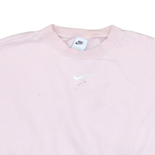 Nike Women's Pink Crew Neck Pullover Sweatshirt XS Cotton Blend