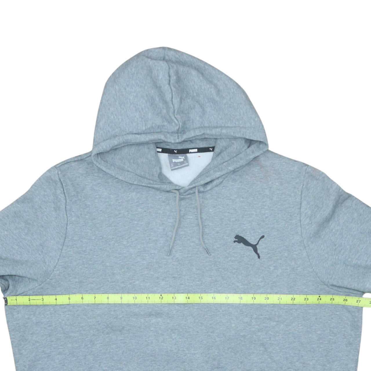 Puma Men's Grey Pullover Hoodie 2XL Regular Fit Logo Fleece Sweatshirt