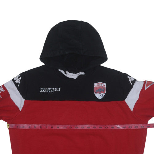 Kappa Men's Red & Black Rugby Hoodie Large Pullover Sweatshirt