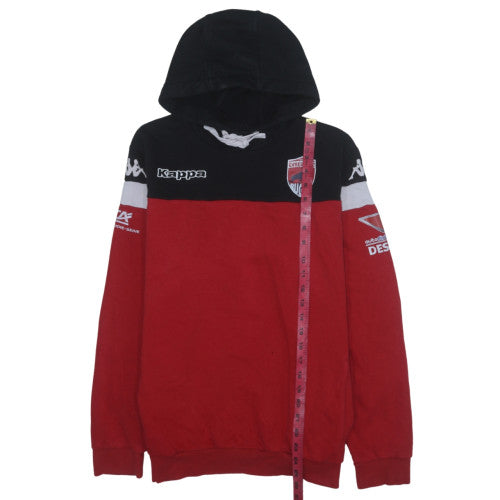 Kappa Men's Red & Black Rugby Hoodie Large Pullover Sweatshirt