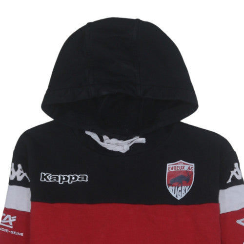 Kappa Men's Red & Black Rugby Hoodie Large Pullover Sweatshirt