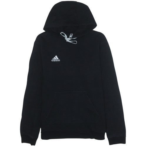 Adidas Mens Black Hoodie Pullover M Logo Cotton Blend