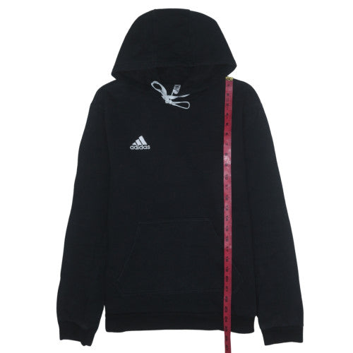 Adidas Mens Black Hoodie Pullover M Logo Cotton Blend
