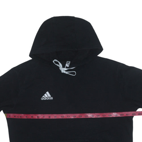 Adidas Mens Black Hoodie Pullover M Logo Cotton Blend