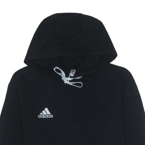 Adidas Mens Black Hoodie Pullover M Logo Cotton Blend